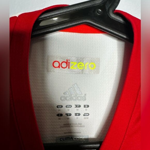 Adidas Mens Adizero Climacool Tennis Court Shirt Geometric Red White Size Medium - Picture 2 of 5